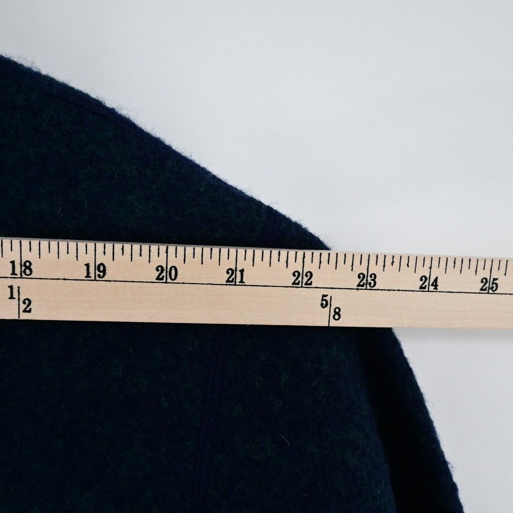 VTG Lands End 100% Wool Preppy Boiled Cardigan Jacket Navy Green SZ 16 Hong Kong - Picture 10 of 13